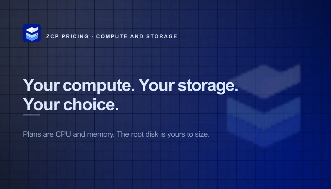 ZCP blog cover: Your compute. Your storage. Your choice.