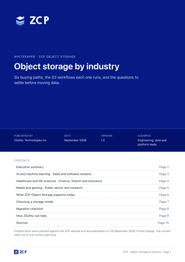 Cover of the Object Storage by Industry whitepaper