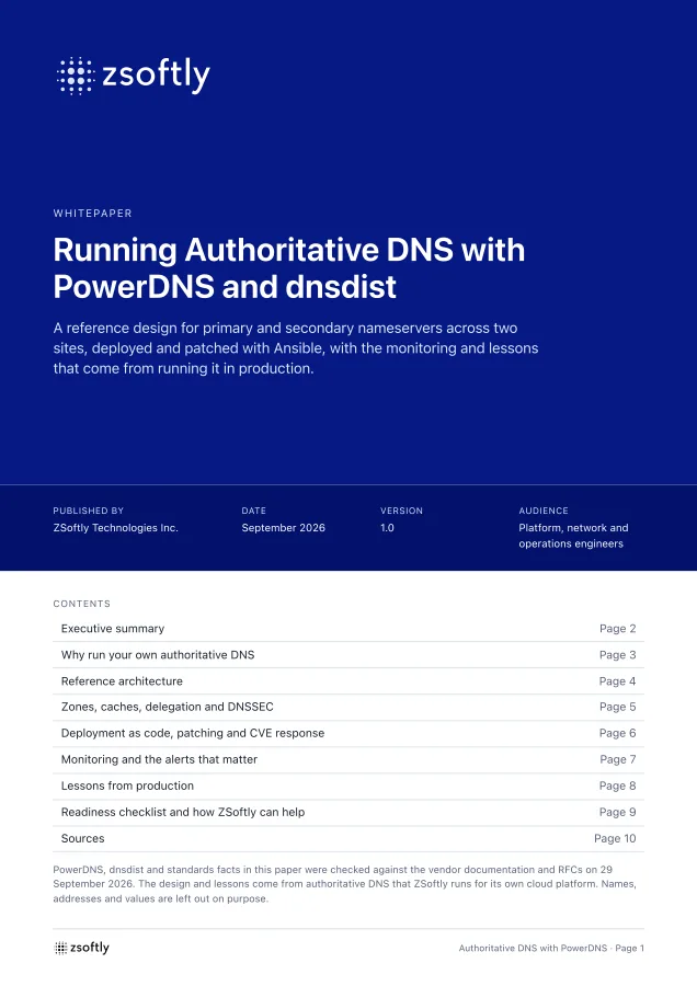 Cover of the Running Authoritative DNS with PowerDNS and dnsdist whitepaper